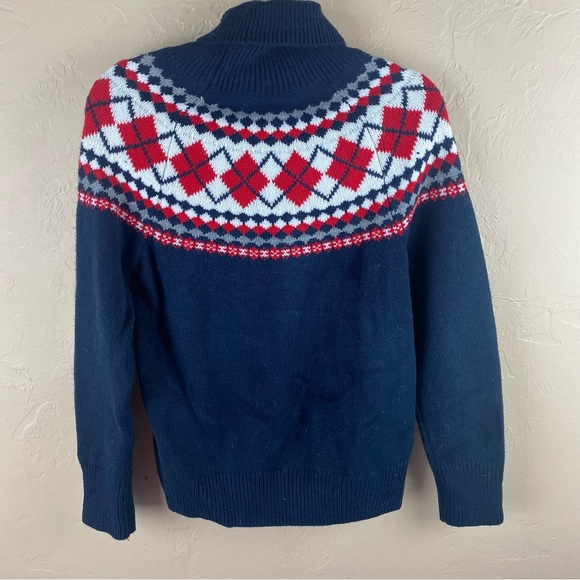 Tommy Hilfiger Navy and Red Argyle Sweater - Picture 5 of 9